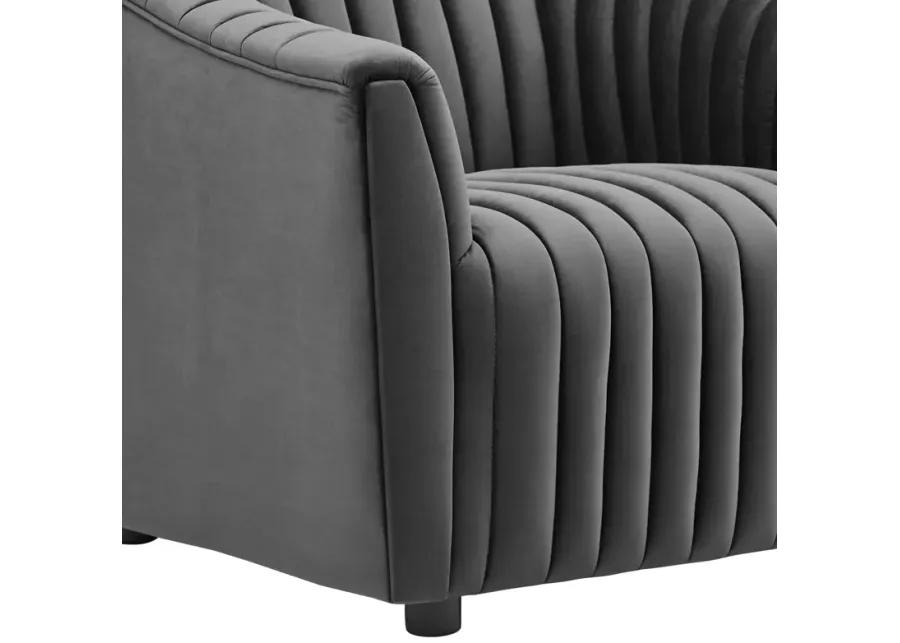 Announce Performance Velvet Channel Tufted Armchair