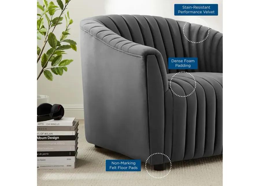 Announce Performance Velvet Channel Tufted Armchair