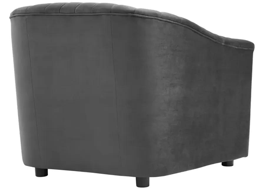 Announce Performance Velvet Channel Tufted Armchair