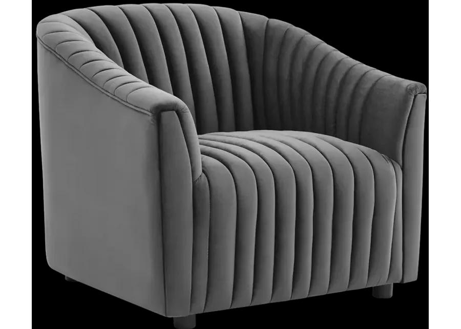 Announce Performance Velvet Channel Tufted Armchair