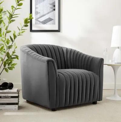 Announce Performance Velvet Channel Tufted Armchair