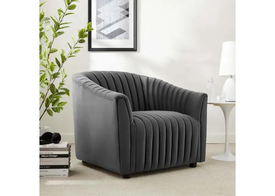 Announce Performance Velvet Channel Tufted Armchair