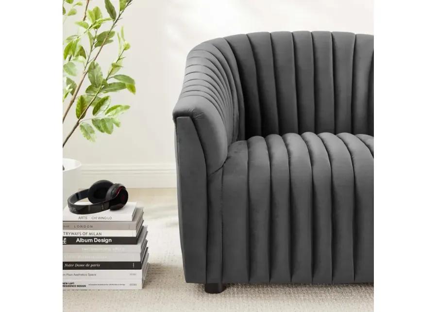 Announce Performance Velvet Channel Tufted Armchair