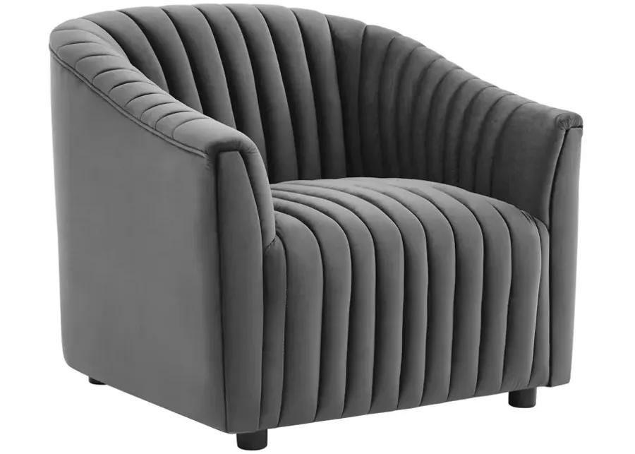 Announce Performance Velvet Channel Tufted Armchair