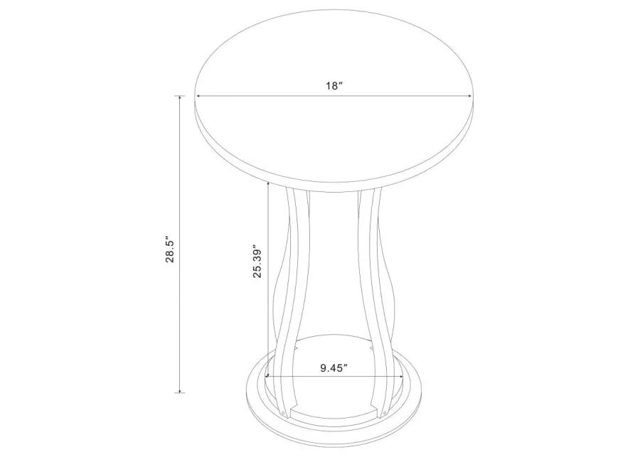 Elton Round Marble Top Accent Table Brown