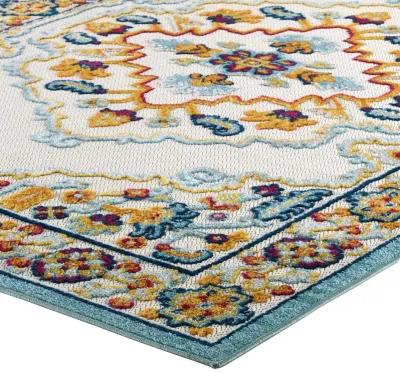 Reflect Ansel Distressed Floral Persian Medallion 5x8 Indoor and Outdoor Area Rug