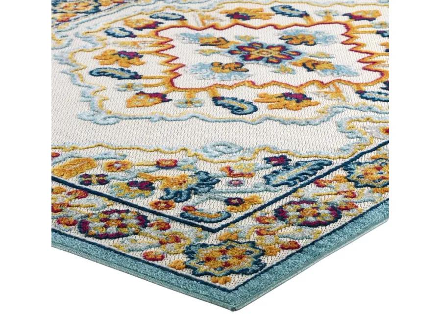 Reflect Ansel Distressed Floral Persian Medallion 5x8 Indoor and Outdoor Area Rug