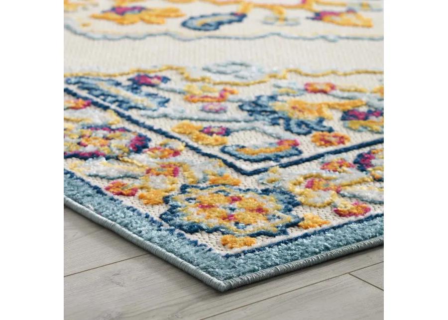 Reflect Ansel Distressed Floral Persian Medallion 5x8 Indoor and Outdoor Area Rug