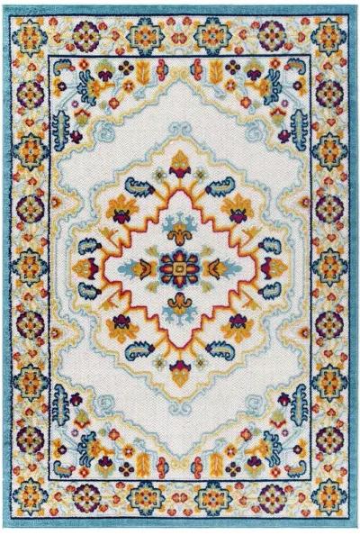 Reflect Ansel Distressed Floral Persian Medallion 5x8 Indoor and Outdoor Area Rug