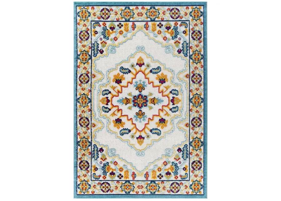 Reflect Ansel Distressed Floral Persian Medallion 5x8 Indoor and Outdoor Area Rug