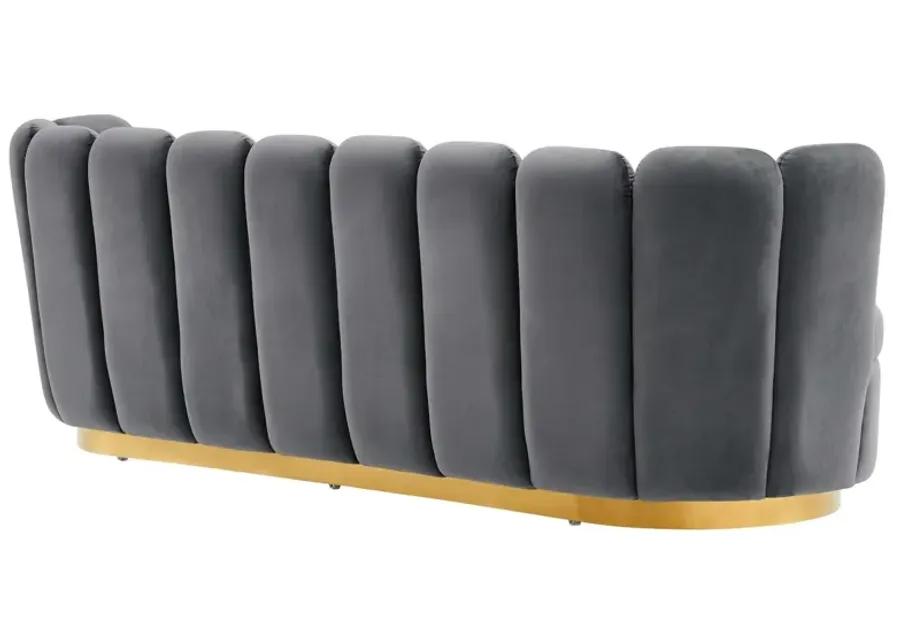 Victoria Channel Tufted Performance Velvet Sofa