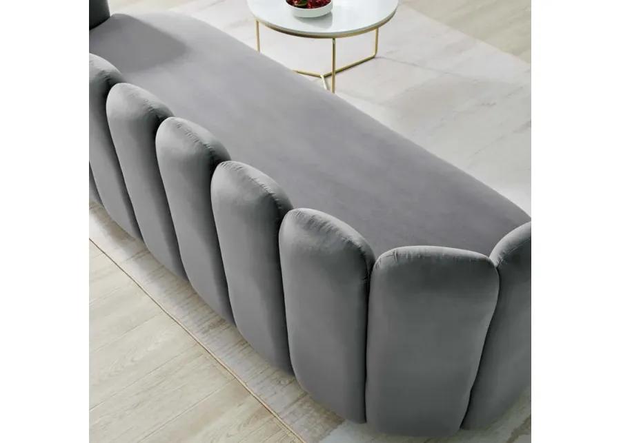 Victoria Channel Tufted Performance Velvet Sofa