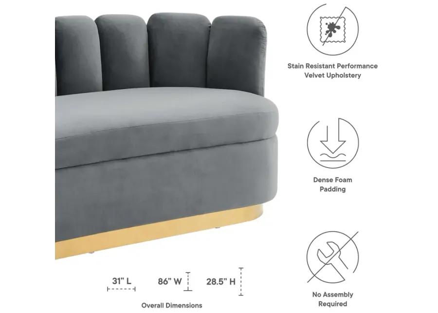 Victoria Channel Tufted Performance Velvet Sofa