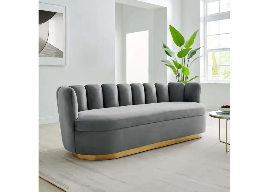 Victoria Channel Tufted Performance Velvet Sofa