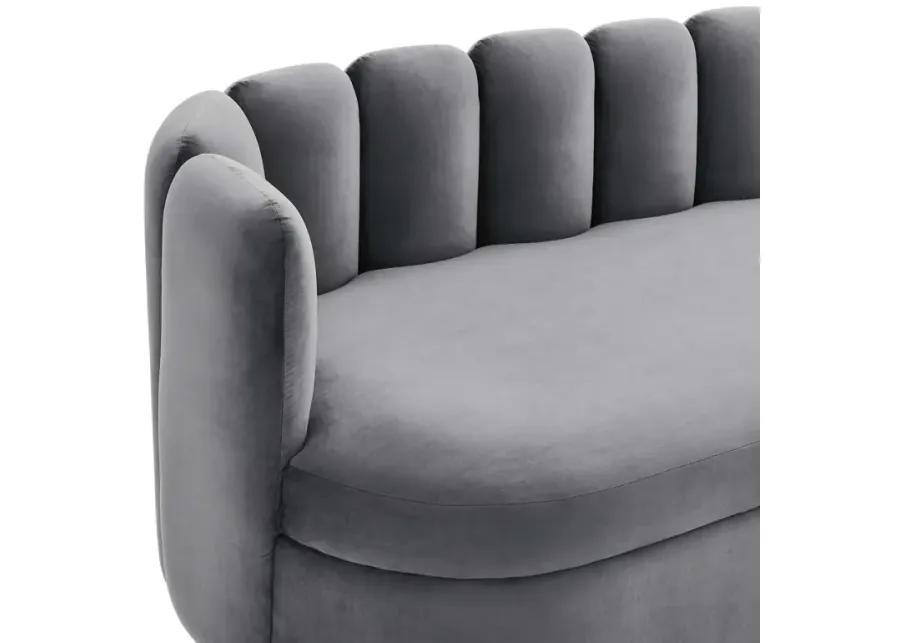 Victoria Channel Tufted Performance Velvet Sofa