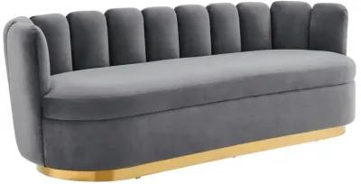 Victoria Channel Tufted Performance Velvet Sofa