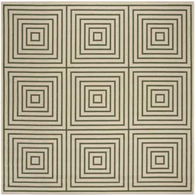 LINDEN 123 Collection LND123W-6SQ Cream / Green 6'-7" X 6'-7" Square