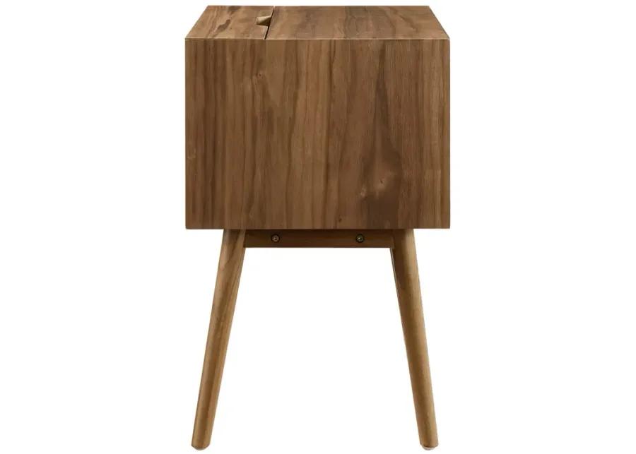 Ember Wood Nightstand With USB Ports