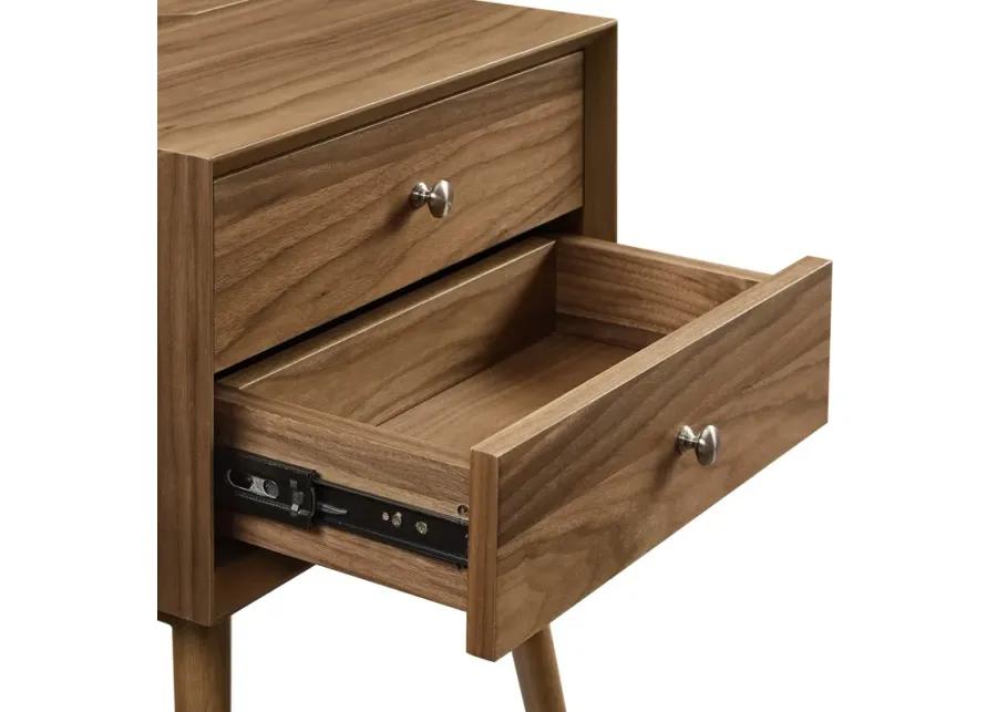 Ember Wood Nightstand With USB Ports