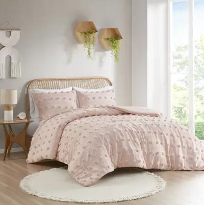 Intelligent Design Lucy Pink Clip Jacquard Comforter Set