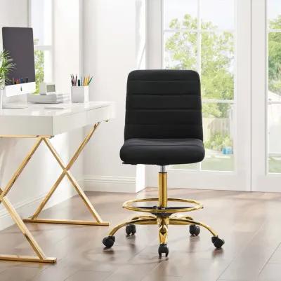 Ripple Armless Performance Velvet Drafting Chair