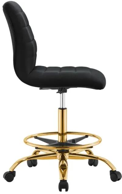 Ripple Armless Performance Velvet Drafting Chair