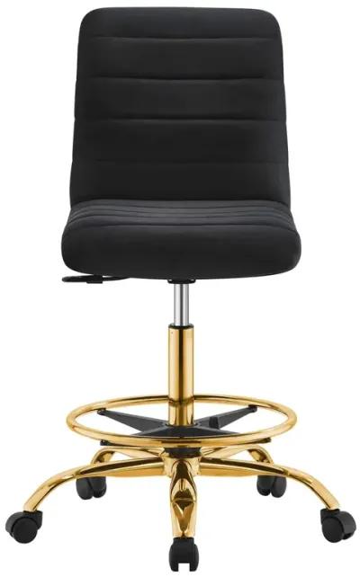 Ripple Armless Performance Velvet Drafting Chair