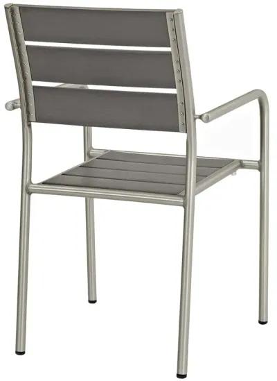 Shore Outdoor Patio Aluminum Dining Rounded Armchair Set of 2