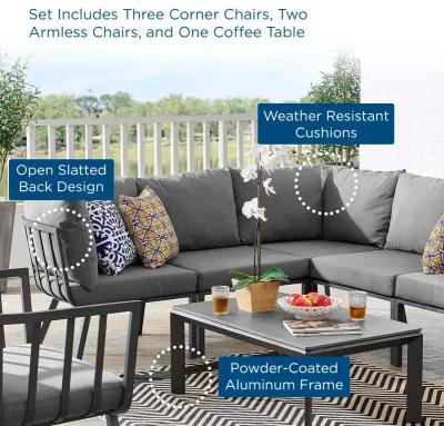 Riverside 6 Piece Outdoor Patio Aluminum Set