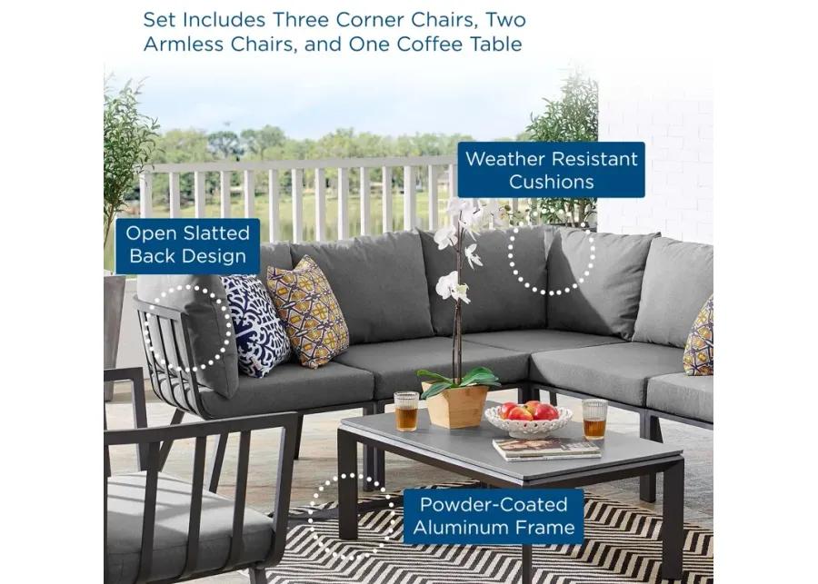 Riverside 6 Piece Outdoor Patio Aluminum Set