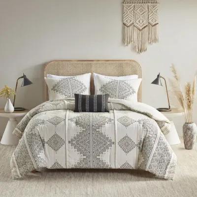 Ibiza 4 Piece Printed Comforter Set with Throw Pillow