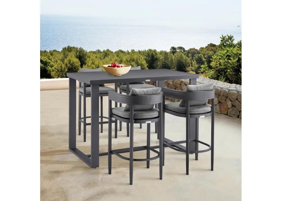 Argiope Outdoor Patio Bar Height Dining Table in Aluminum