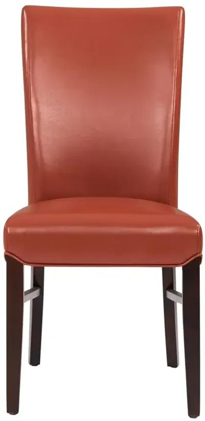 Milton Bonded Leather Dining Side Chair, Pumpkin (Set of 2)