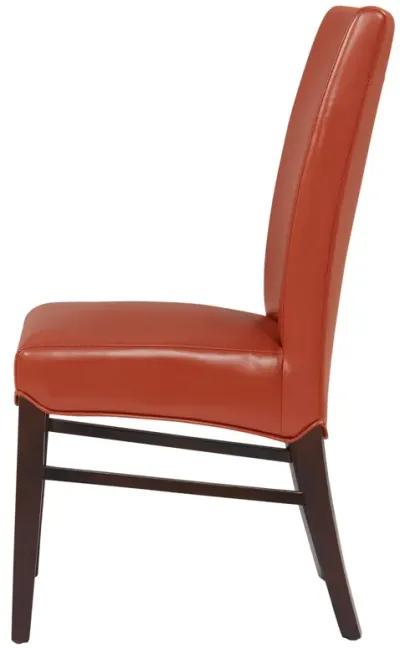 Milton Bonded Leather Dining Side Chair, Pumpkin (Set of 2)