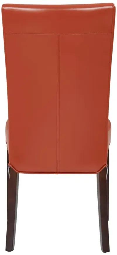 Milton Bonded Leather Dining Side Chair, Pumpkin (Set of 2)