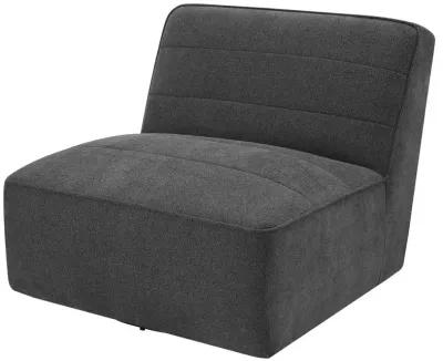 Cobie Upholstered Swivel Armless Chair Dark Charcoal