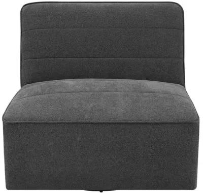 Cobie Upholstered Swivel Armless Chair Dark Charcoal