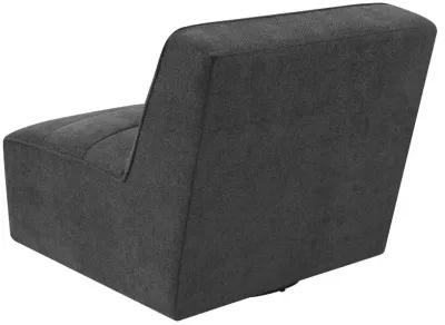 Cobie Upholstered Swivel Armless Chair Dark Charcoal