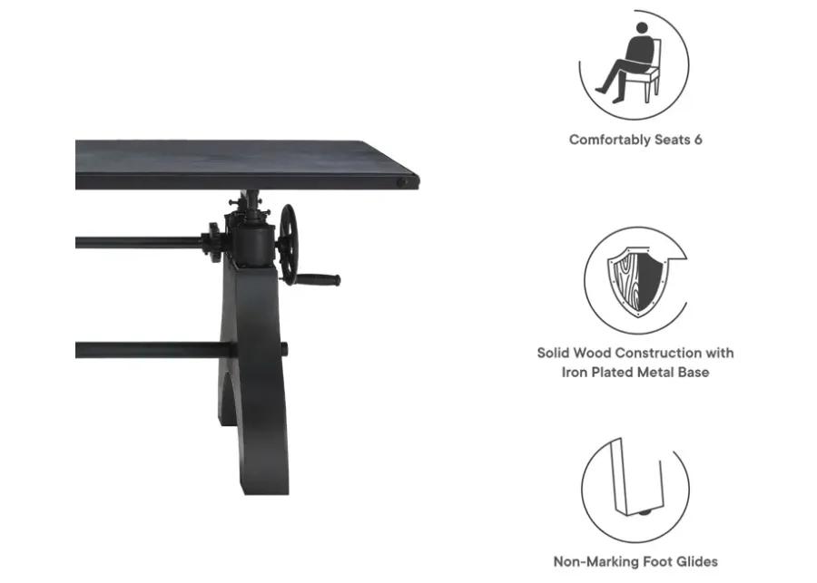 Genuine 60" Crank Adjustable Height Dining Table and Computer Desk