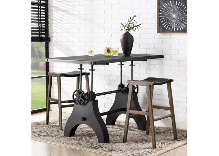 Genuine 60" Crank Adjustable Height Dining Table and Computer Desk