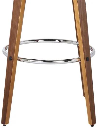 Shelly 26" Counter Height Swivel Brown Faux Leather and Walnut Wood Bar Stool