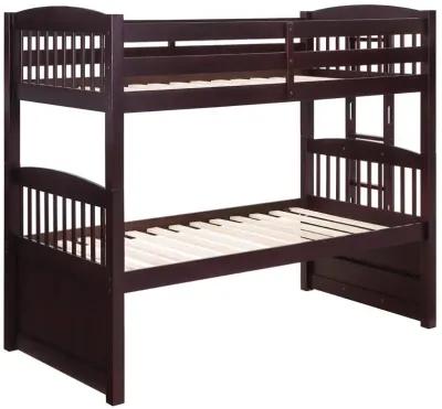 Kensington Twin Over Twin Bunk Bed with Trundle Cappuccino