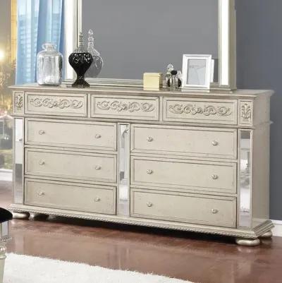 Heidi 9-drawer Dresser Metallic Platinum