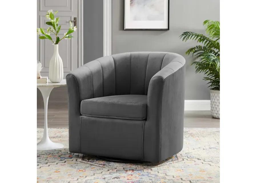 Prospect Performance Velvet Swivel Armchair