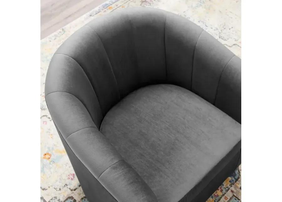 Prospect Performance Velvet Swivel Armchair