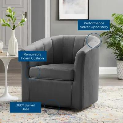 Prospect Performance Velvet Swivel Armchair