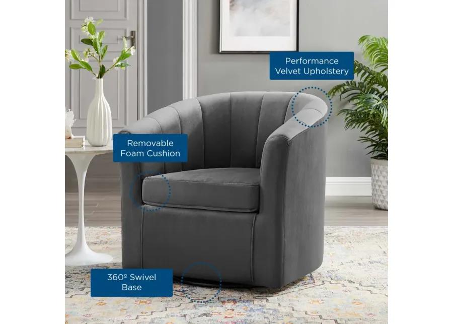 Prospect Performance Velvet Swivel Armchair