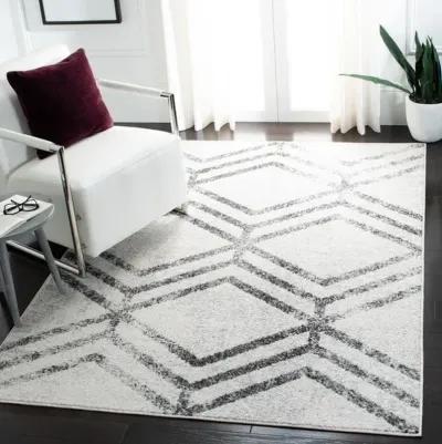 ADIRONDACK Contemporary Ivory / Grey 2'-6" X 8' Powerloomed Rug