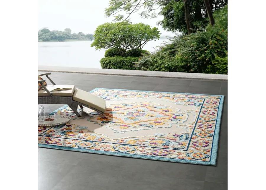 Reflect Ansel Distressed Floral Persian Medallion 8x10 Indoor and Outdoor Area Rug