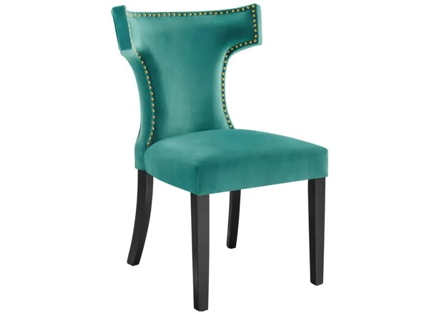 Curve Performance Velvet Dining Chairs - Set of 2